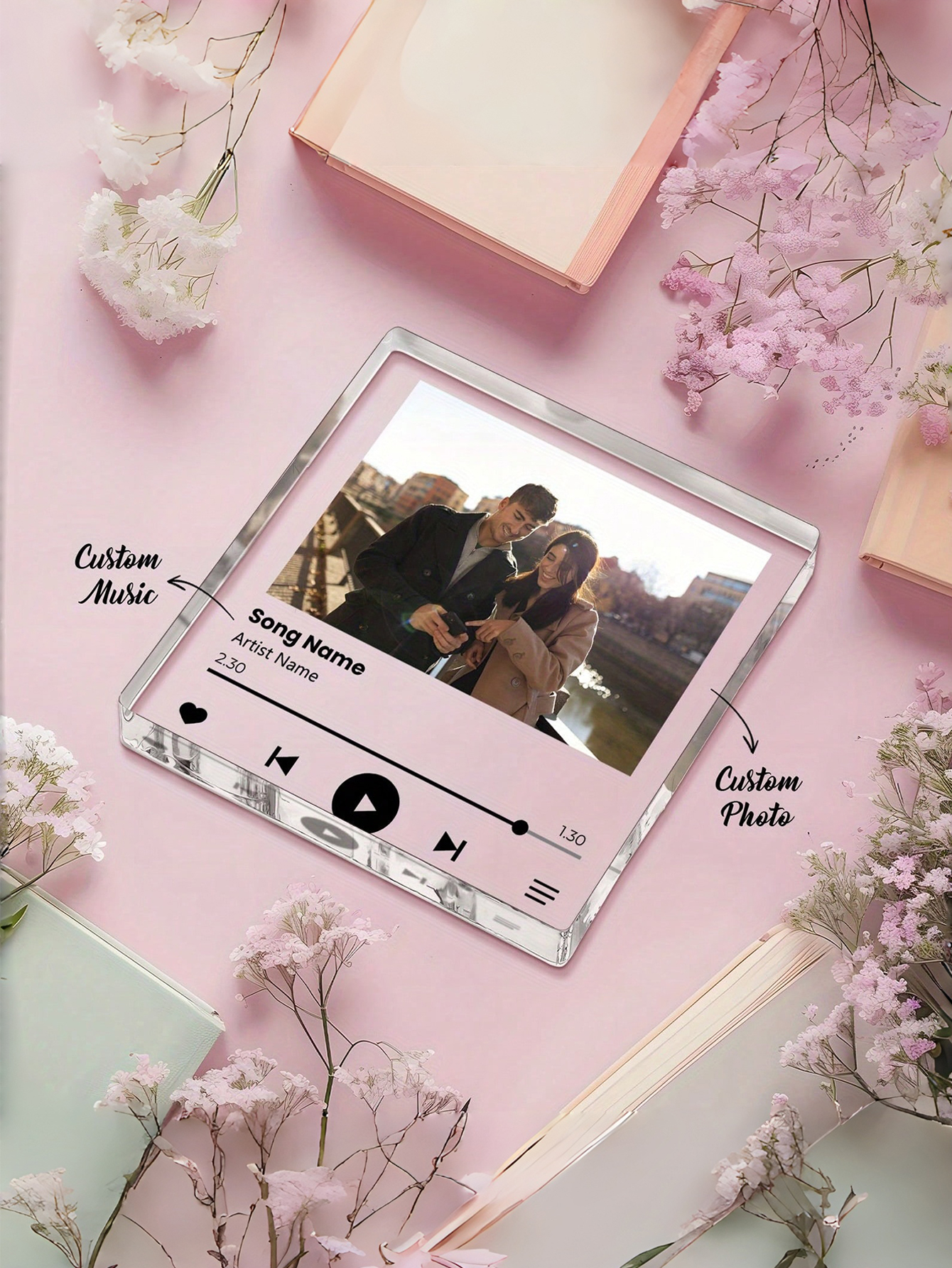 Custom Acrylic Photo Music Block